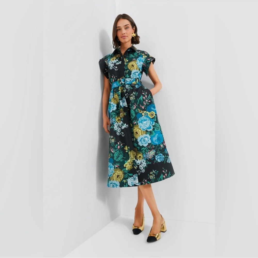 Tuckernuck Chloe Black Verdant Floral Dress NWT Size M